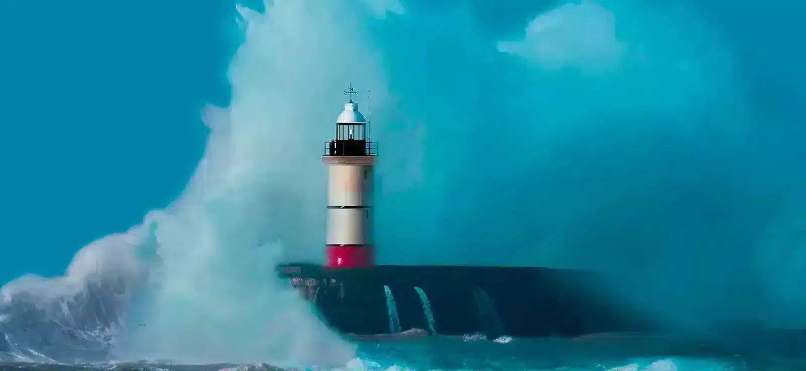 lighthouse in a storm